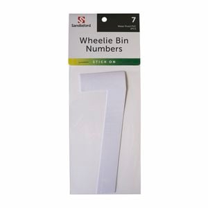 Sandleford 175mm White Self Adhesive Wheelie Bin Number 7