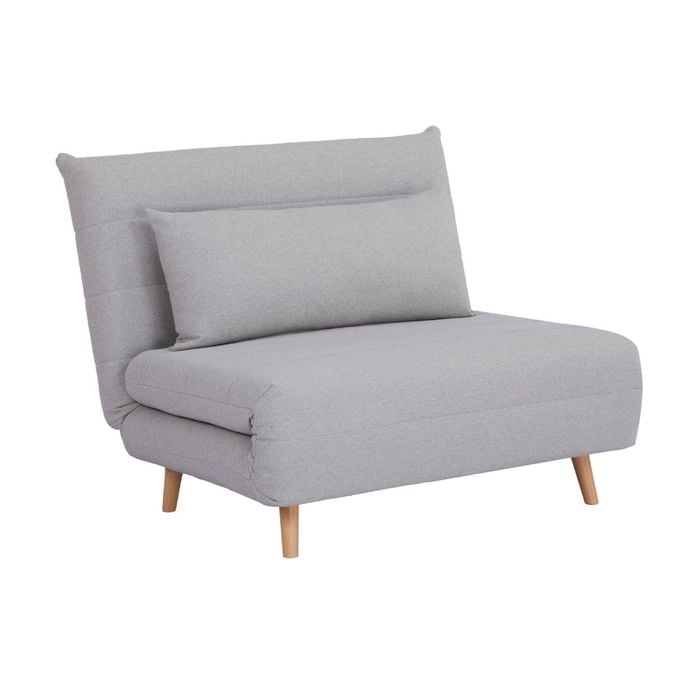 Bishop 1 Seater Sofa Futon Bed Love Seat Fabric Lounge Couch Grey