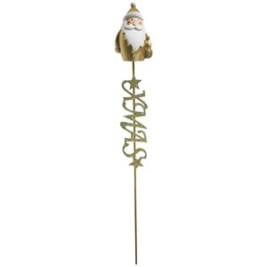 LVD Metal Pot Spike Santa Christmas Home/Garden Planter Decoration 54cm Gold