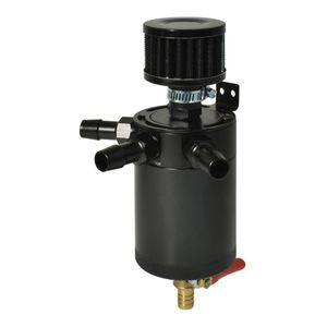 Calflow Billet Aluminium Baffled Oil Catch Tank Can Kit with Air Breather Universal 3-Port