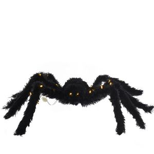 Giant Hairy Black Light Up Halloween Spider Decoration