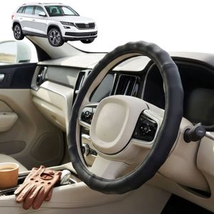Australian Goose Steering Wheel Cover for Skoda Kodiaq 2017 - 2024 (NS) Circle Black