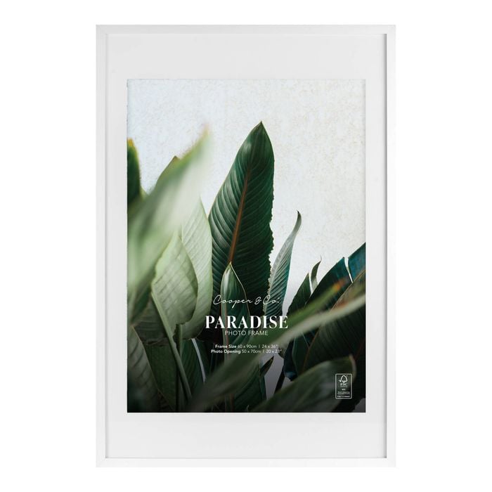 Cooper & Co. 60x90cm Mat to 50x70cm White Premium Paradise Wooden Photo Frame