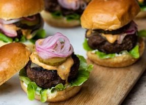 Fire up the barbecue for these mouthwatering beef sliders.