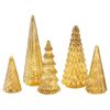 P&P Gold Set of 5 LED Acrylic Christmas Tree Tabletop Light Decorations for Home Use