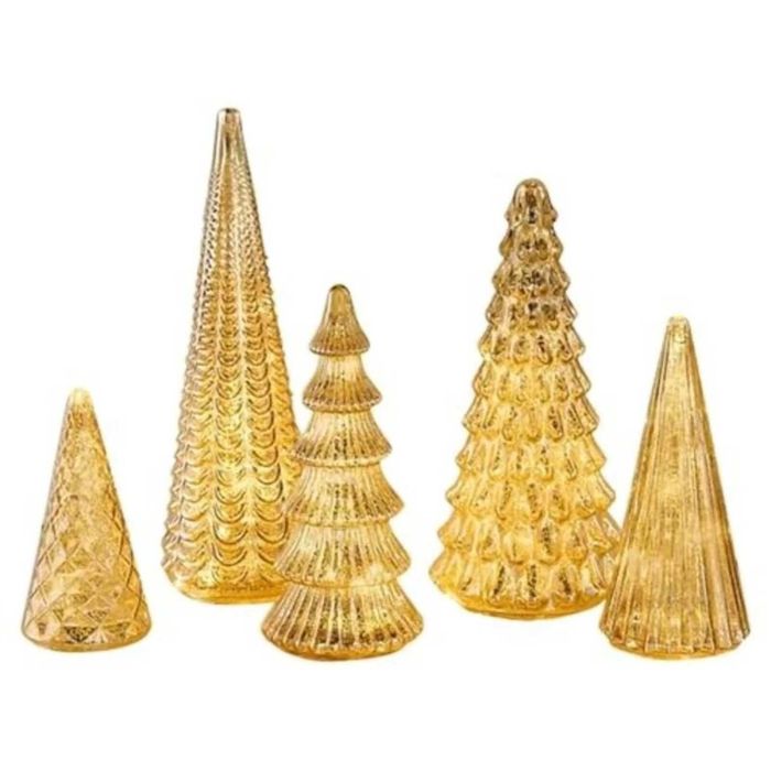 P&P Gold Set of 5 LED Acrylic Christmas Tree Tabletop Light Decorations for Home Use