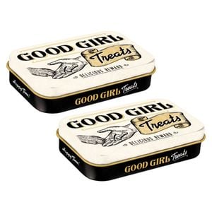 2PK Nostalgic Art Pet Treat 9.5x6cm Storage Tin Good Girl Treats