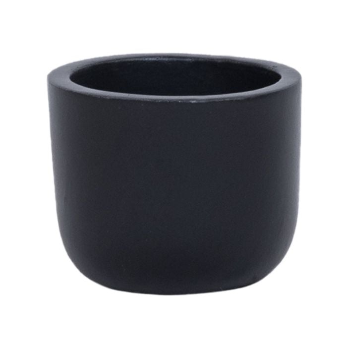 11 x 9cm Black XS Plain Ceramic Egg Pot