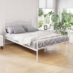 Artiss Metal Bed Frame Double Size Bed Base Beds Platform White