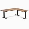 Desky L-shape Sit To Stand Pheasantwood Hardwood Desk 1800x1750mm Matte Black Height Adjustable Leg