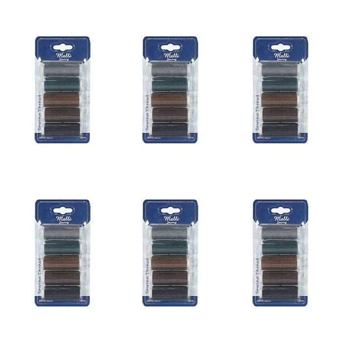 6x 5pc Malli Dark Shades 180m Plastic Spool Sewing Diy Garment Thread