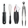 OXO Good Grips 4 Piece Kitchen Essential Tool Set 4pc Peeler Garlic Press Whisk Tongs