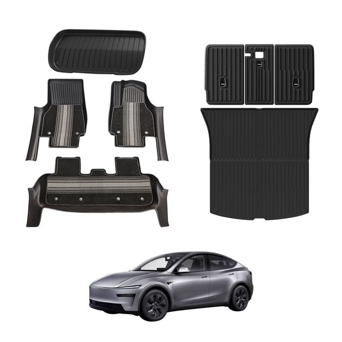 AUSGO Floor Mats Boot Liner Back Seat Protector Set for Tesla Model Y Juniper 2025-Onwards Floor Liners Cargo Mat Kick Mats