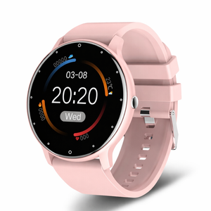Ladies Smart Watch Full Touch Screen – Bluetooth Call, Waterproof Fitness Tracker, Android & Ios Compatible Silicone Pink