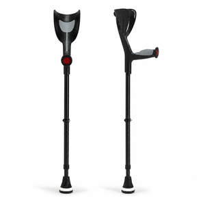 Altus Premium Ergonomic Adjustable Forearm Elbow Crutches - Black