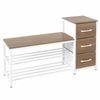 Costway Modern Shoe Bench Rack 3Tier Storage Organizer Entryway