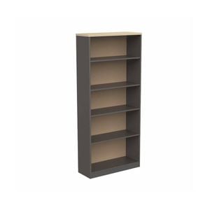 Olg Ekosystem Bookcase New Oak With Charcoal W800mm X D300mm X H1800mm