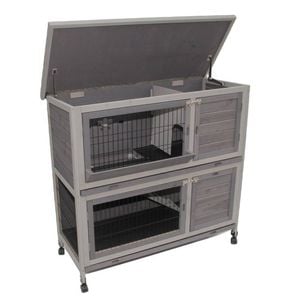 Yes4pets 110cm Xl Double Storey Rabbit Hutch Guinea Pig Cage , Ferret Cat Cage W Wheel & Pull Out Tray
