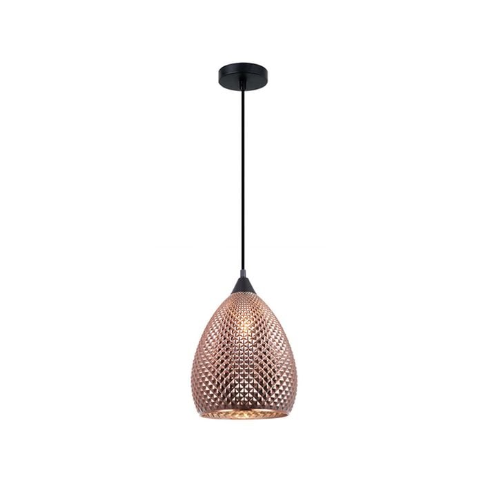 CLA Lighting RICTUS Glass Ellipse with Quadrilateral Segments Pendant Light - Copper