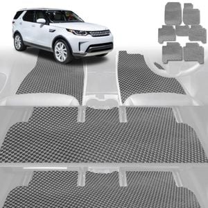 6D Diamond Car Floor Mats for Land Rover Discovery (D4)2009-2017-Ultimate Set-Grey-Outback GT