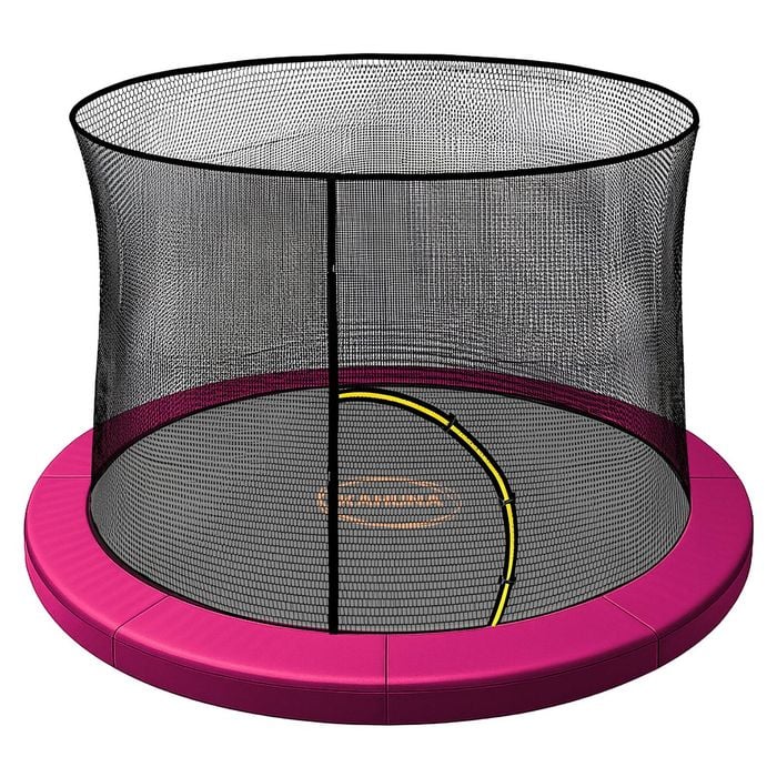 Kahuna 8ft Trampoline Pad And Net - Pink
