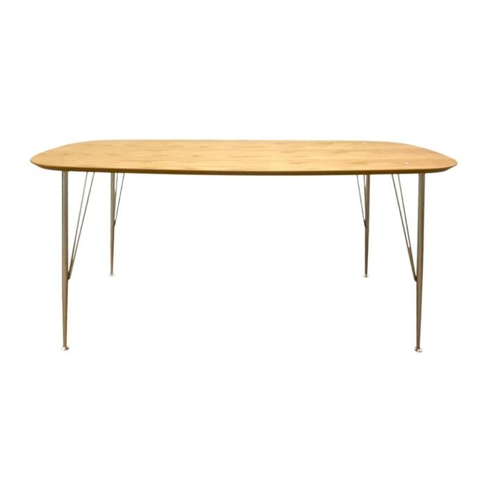 6IXTY2 Scandinavian Wooden Dining Table Large 220cm - Metal Legs - Oak