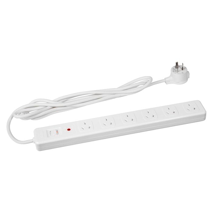 HPM 6 Outlet Surge Protected Powerboard With Master Switch