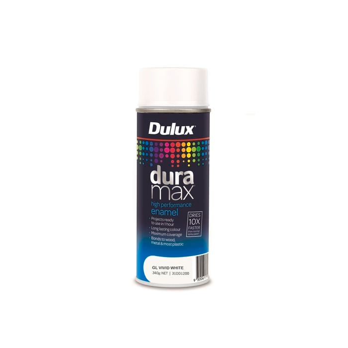 Dulux 340g Vivid White Duramax Gloss Spray Paint - White
