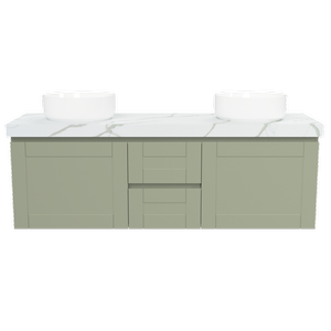 New England Joinery 1500mm Diadem Double Basin Freedom Top Wall Hung Vanity