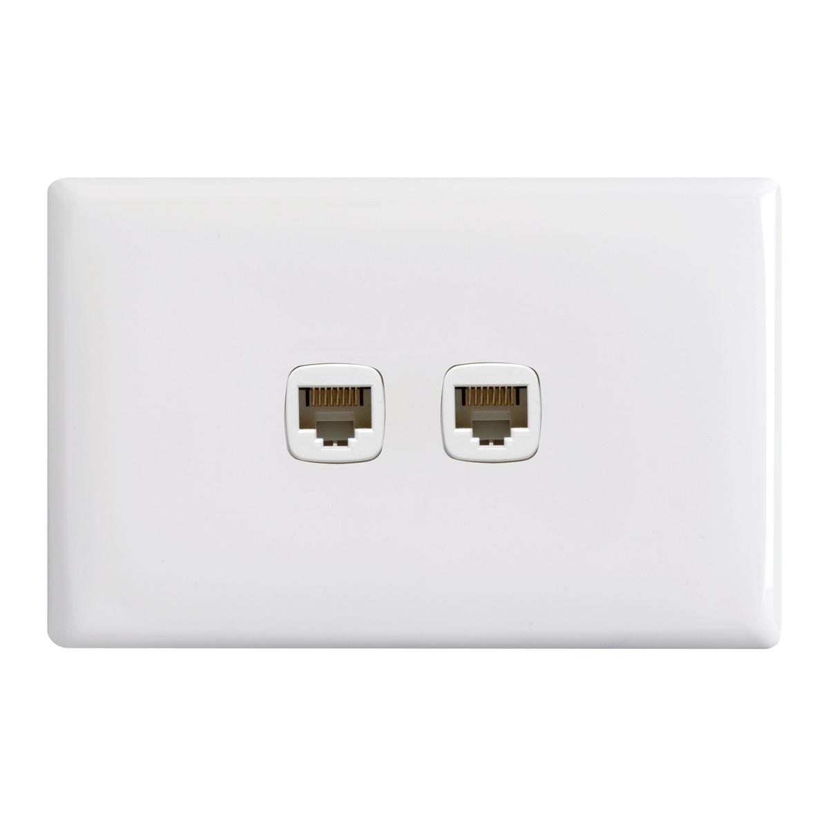 HPM LINEA 2 Gang TV And Audio Rj45 Data Outlet - Bunnings Australia