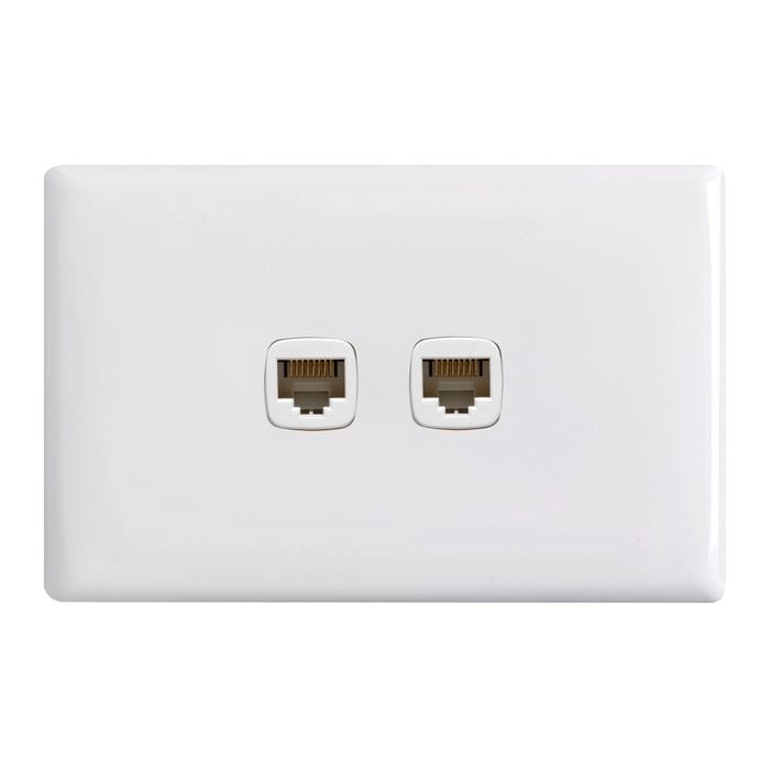HPM LINEA 2 Gang TV And Audio Rj45 Data Outlet