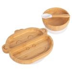 Tiny Dining 3pc Bamboo Monkey Baby Feeding Set with Suction Cup