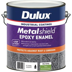 Dulux 4L Metalshield Epoxy Enamel Gloss Paint Brunswick Green - 4L