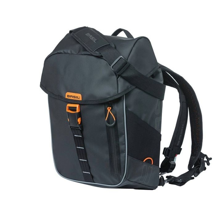 Basil Miles Tarpaulin Backpack Black Orange 17l Black/orange