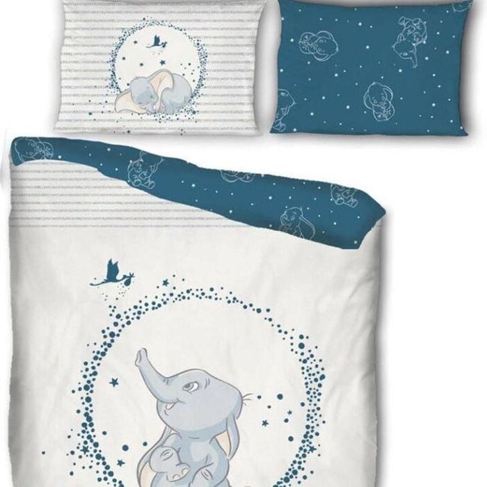 Disney Dumbo Blue Cotton Quilt Cover Set - Toddler Bed Size
