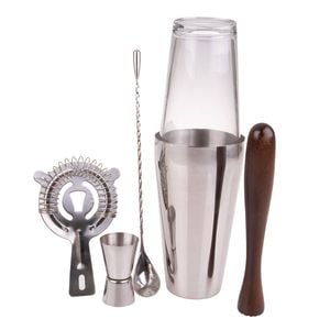 5pc Bartender Stainless Steel Cocktail Set - Silver