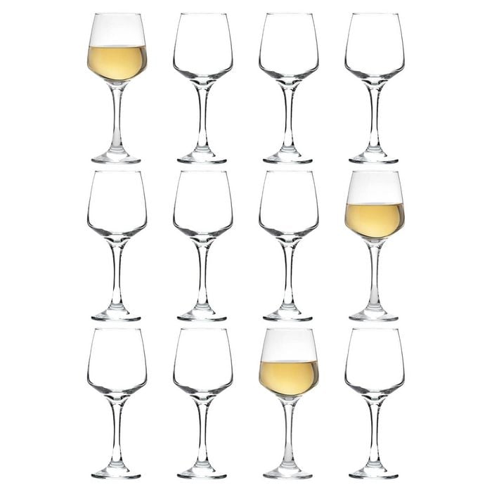 LAV 12 Piece Lal White Wine Glasses Set - Contemporary Stemware Goblets - Fine Rim - 330ml