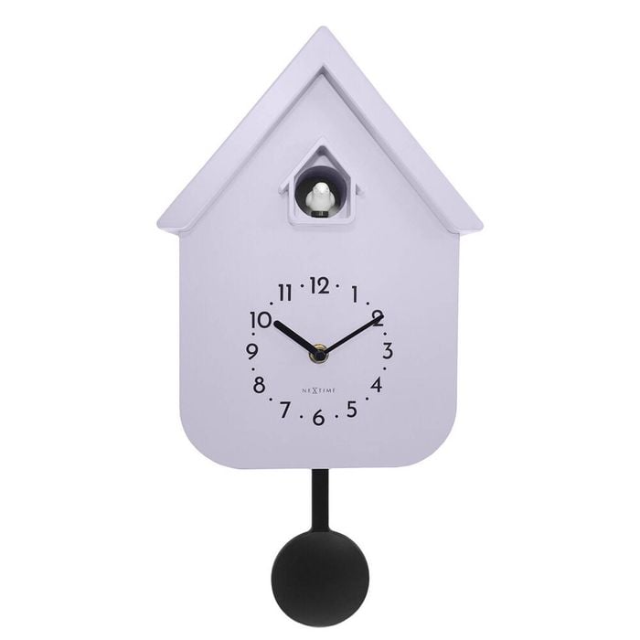 NeXtime Twitter Cuckoo Wall Clock Lavender Dial 29.5x21.5x8.5cm Plastic Case