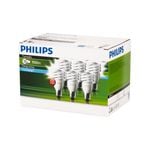 Philips Spiral E27 CFL 900lm Cool Daylight 15W Globe - 6 Pack
