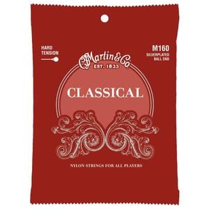 Martin Guitar M160 Classical Nylon Guitar String Silver Plated Hard Tension