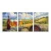 3pcs Wine glass, wine Art Painting Print 100% Australian Made 3 x 40x60cm (Metal Print)