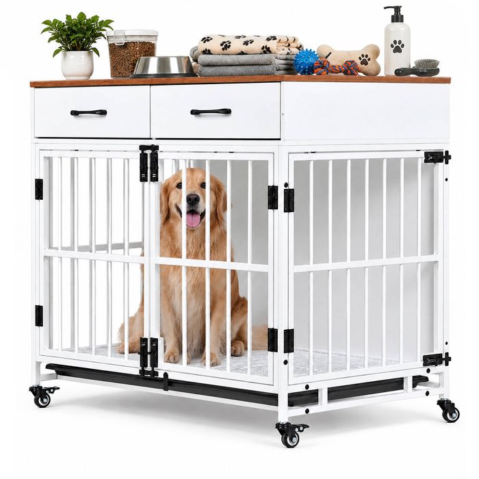 Advwin Dog Crate Furniture Heavy Duty Dog Cage Table TV Stand