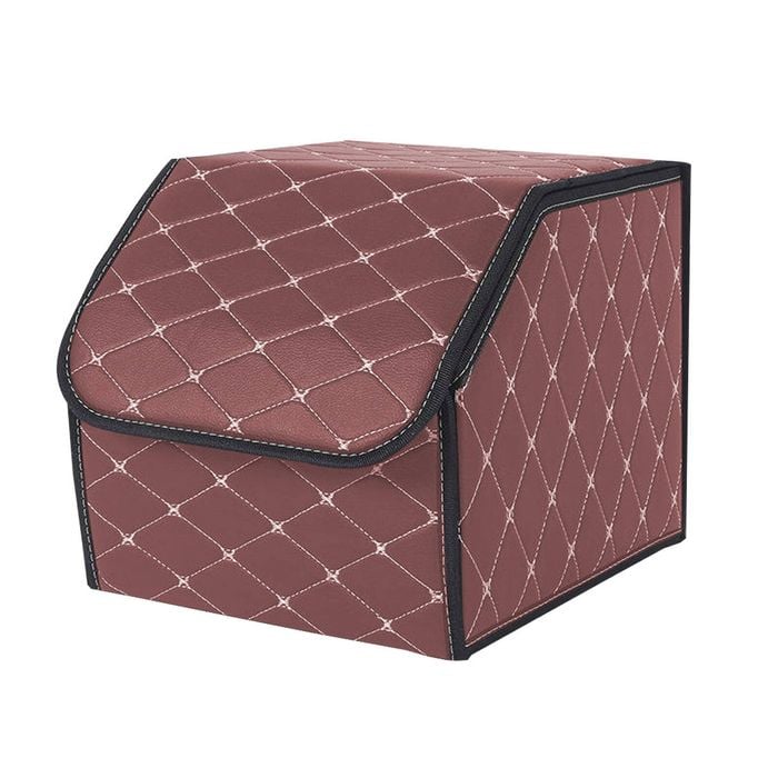 SOGA Small Coffee/Gold Car Boot Organizer