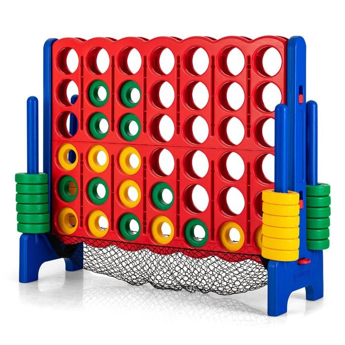 Costway Giant 4-in-a Row Puzzle Game W/quick-release Lever