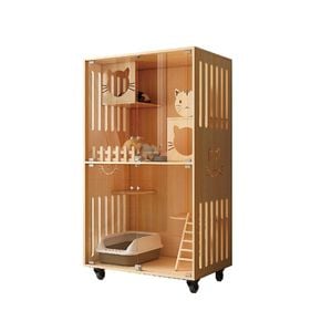 Leaf Living Livara Luxury Wooden Cat House Cat Furniture 90cm Length - Wood Color