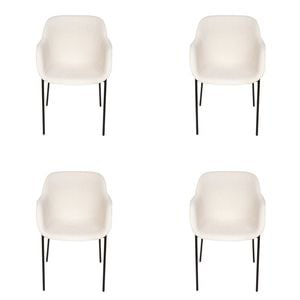 Sk Designer Living | Pack Of 4 | Milan Fabric Dining Chair - Texture Ivory