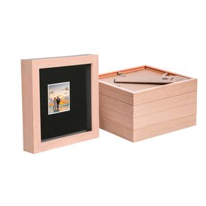 Nicola Spring 6" X 6" Light Wood 3d Box Photo Frames - 2" X 2" Mount - Pack Of 5