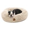Charlie's Shaggy Faux Fur Round Calming Dog Bed Cream Large
