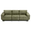 Ufurniture 225cm Cheniile 3 Seater Sofa W/ Wide Armrest & Cushion Soft Upholstered Lounge Couch Green