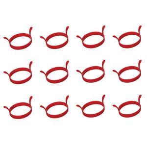 12PK Appetito Silicone Egg Ring Moulder Home Kitchen Cooking Utensil Red